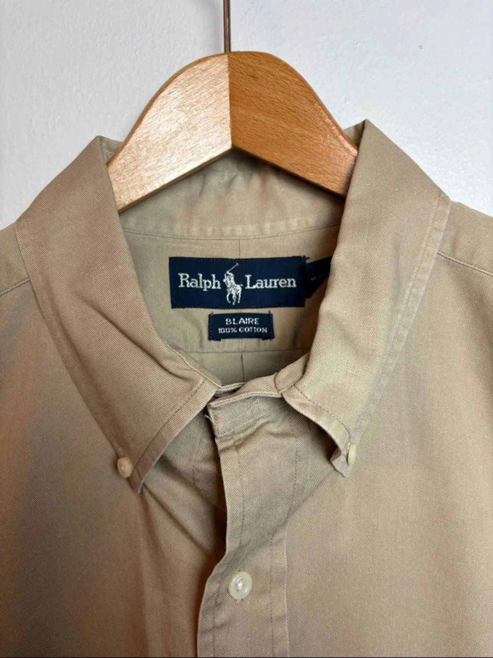 VTG 90s Polo Ralph Lauren‎ Men’s Blaire Shirt Tan Short Sleeve Button Down